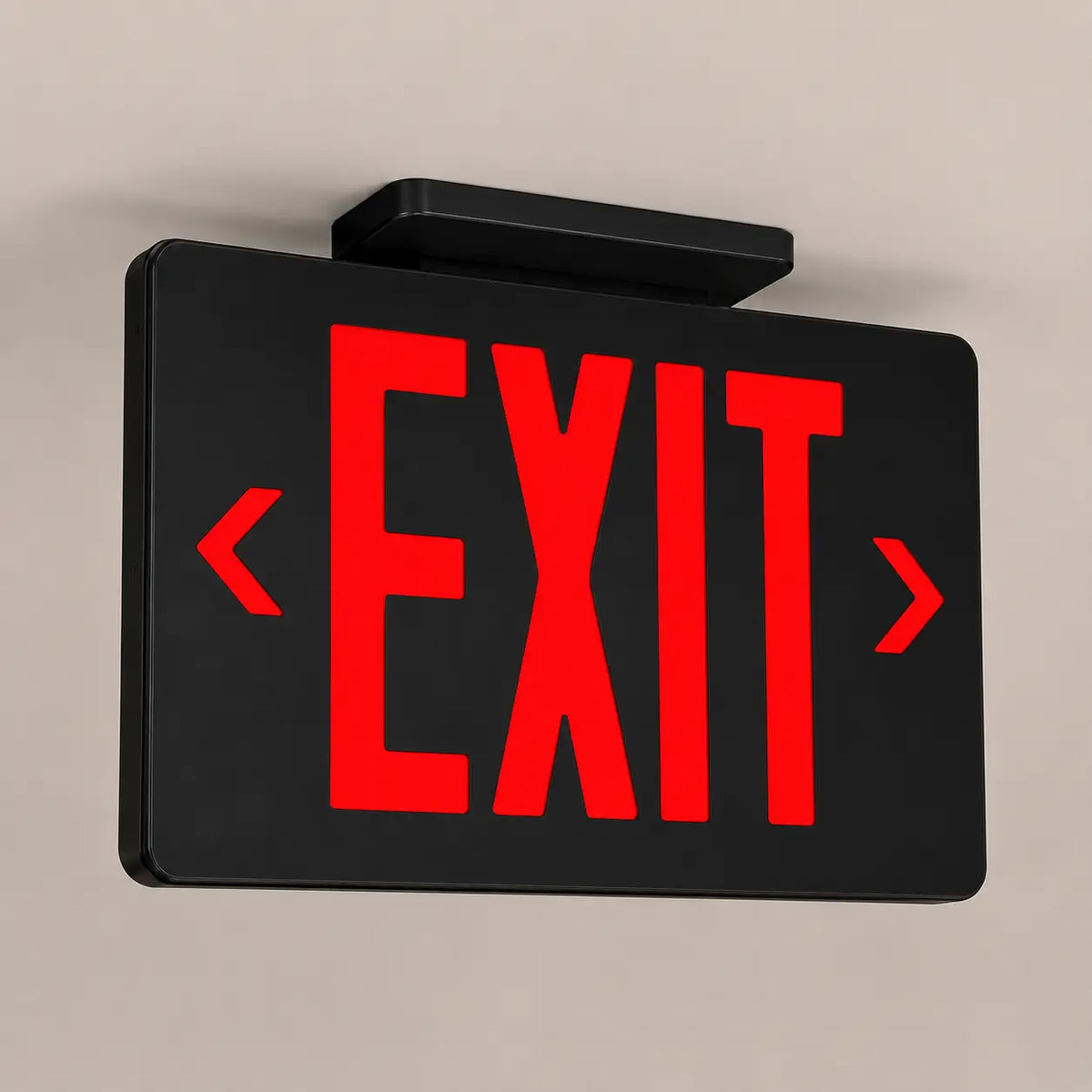 Black Exit Sign RED Letters  with Battery - UL Listed 5yr Warranty