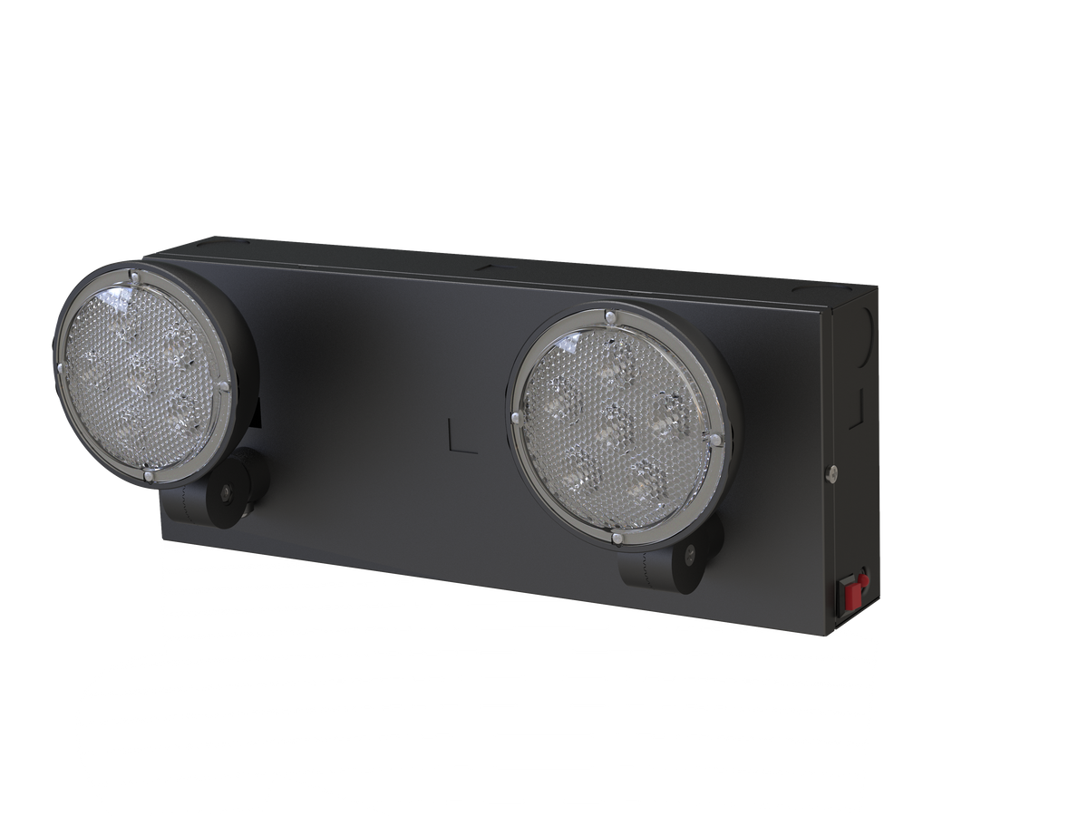black steel emergency light contemporary design- low profile - New York City approved. 