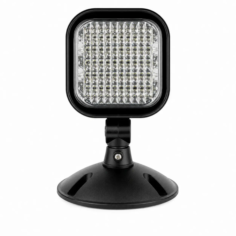 Black Remote LED Head Outdoor Weather Proof - Multi Volt - Single Square Head, front view