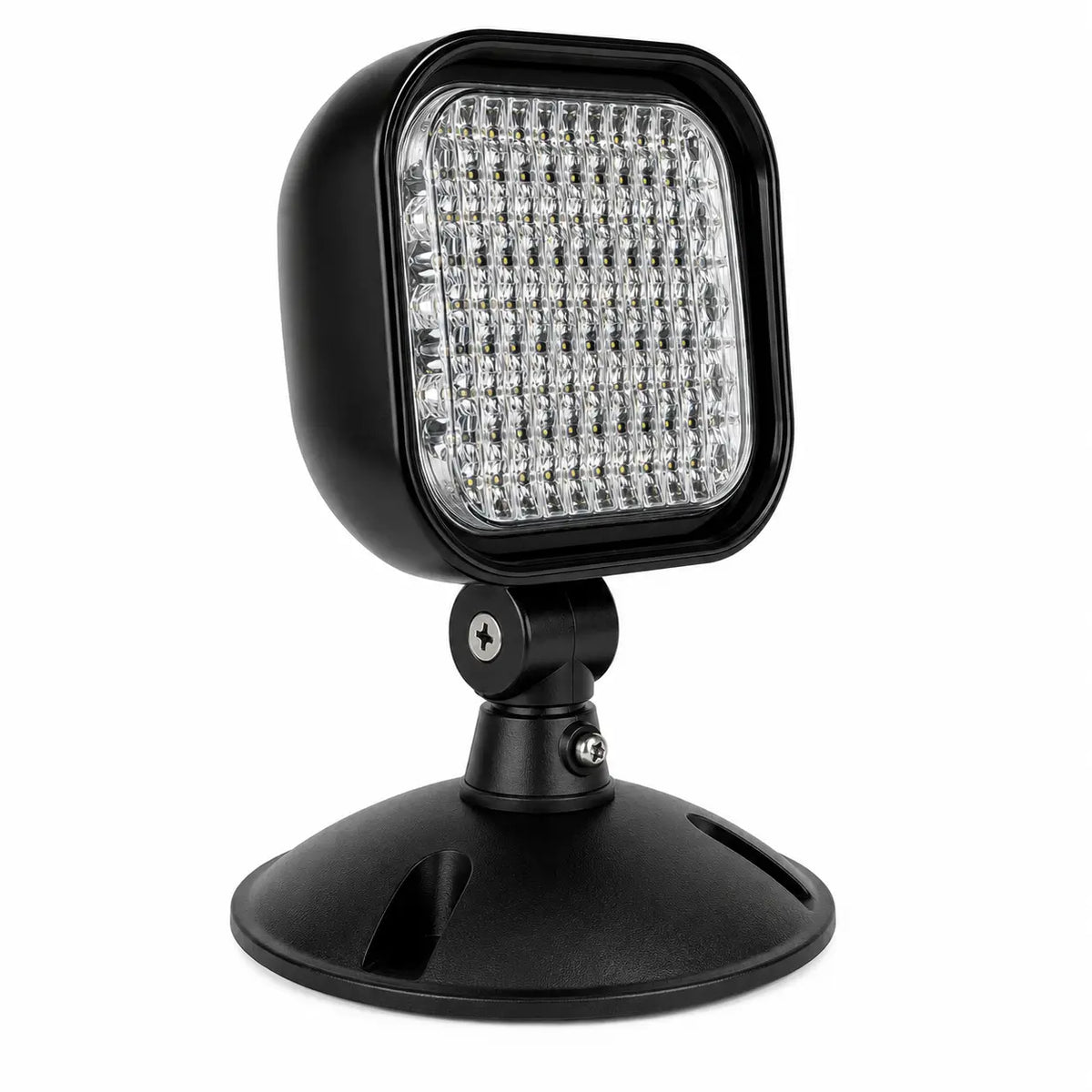 Black Remote LED Head Outdoor Weather Proof - Multi Volt - Single Square Head, side view