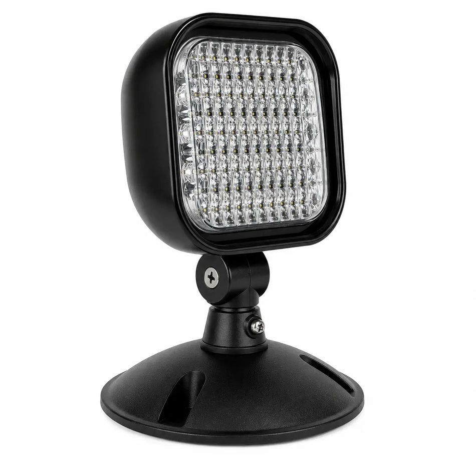 Black Remote LED Head Outdoor Weather Proof - Multi Volt - Single Square Head, side view