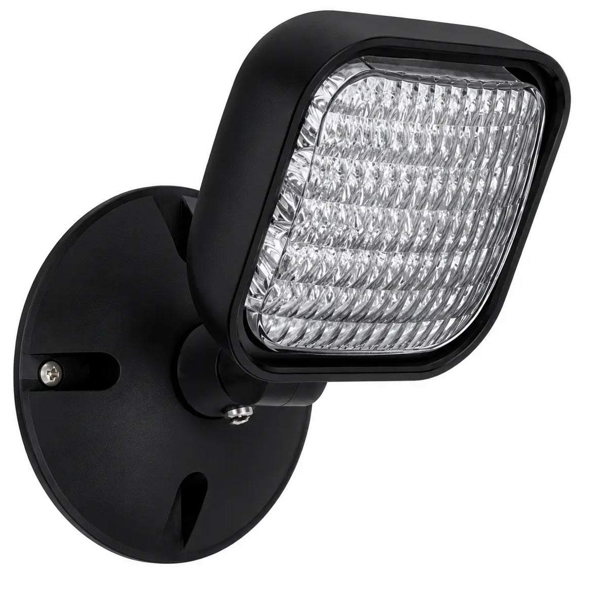 Black Remote LED Head Outdoor Weather Proof - Multi Volt - Single Square Head, wall mount