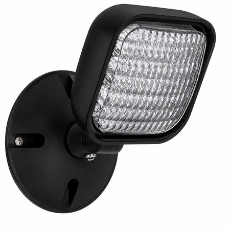 Black Remote LED Head Outdoor Weather Proof - Multi Volt - Single Square Head, wall mount