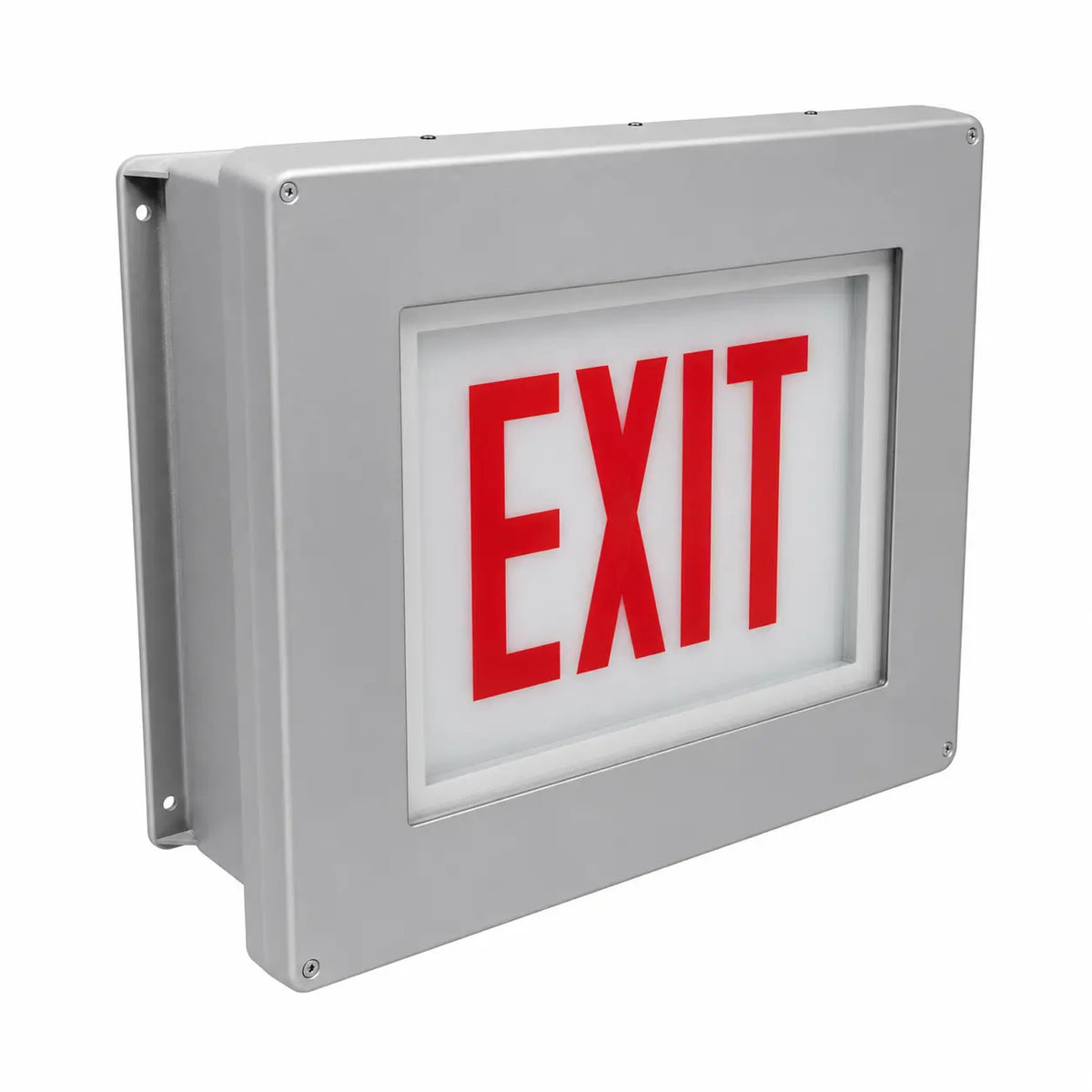 Chicago Code Approved LED NEMA 4X Weatherproof Exit Sign, side view