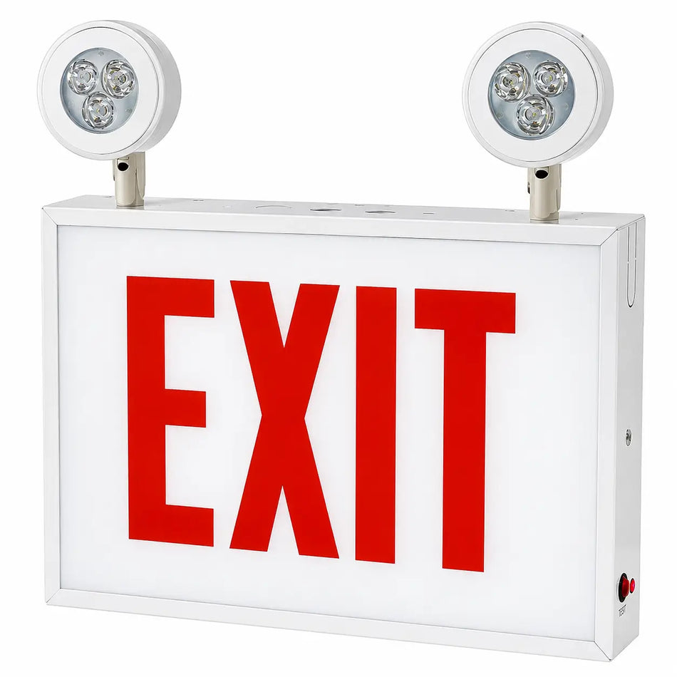 Chicago Code Exit or Stair Sign with Emergency Lights - UL Lised, no arrow