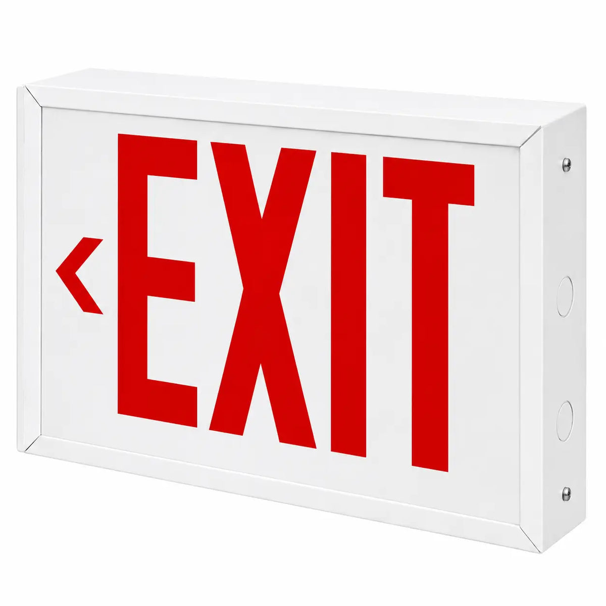 Chicago Code Steel Exit or Stair Sign - Glass Panel - Universal Mount -5 Yr Warranty, left arrow
