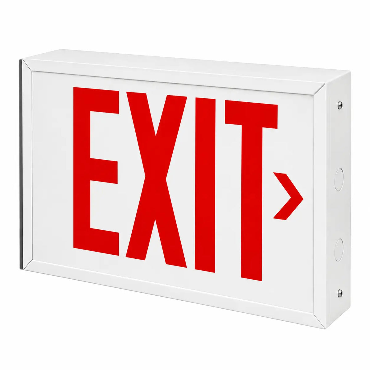 Chicago Code Steel Exit or Stair Sign - Glass Panel - Universal Mount -5 Yr Warranty, right arrow