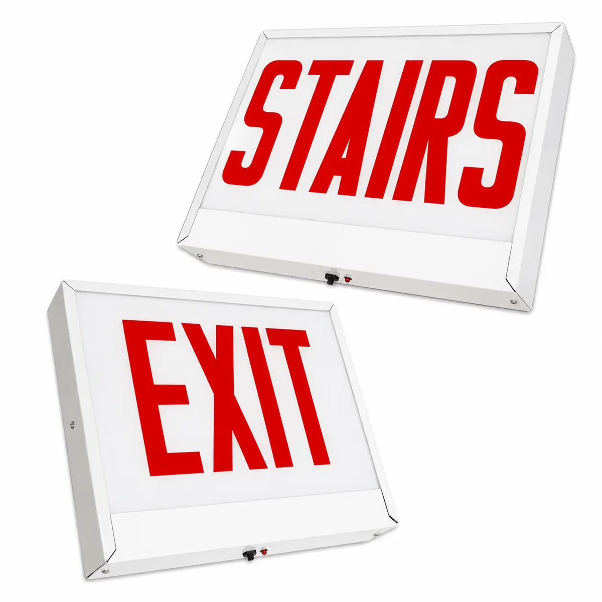 Chicago Code Steel Exit or Stair Sign - Glass Panel - Universal Mount -5 Yr Warranty, stair and exit sign