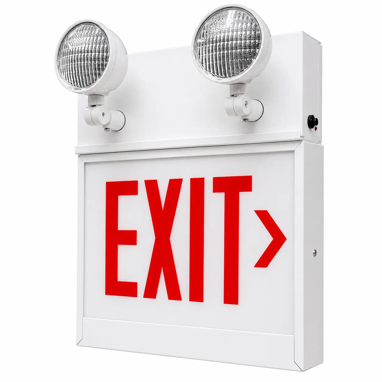 Chicago Code Steel LED Exit and Emergency Lights - 5 Yr Warranty, right arrow