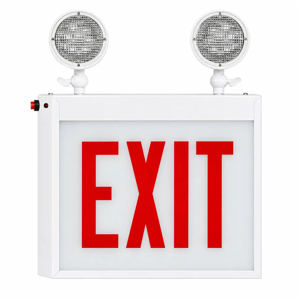 Chicago Combination Exit Sign with LED Lamps - UL Listed, front view