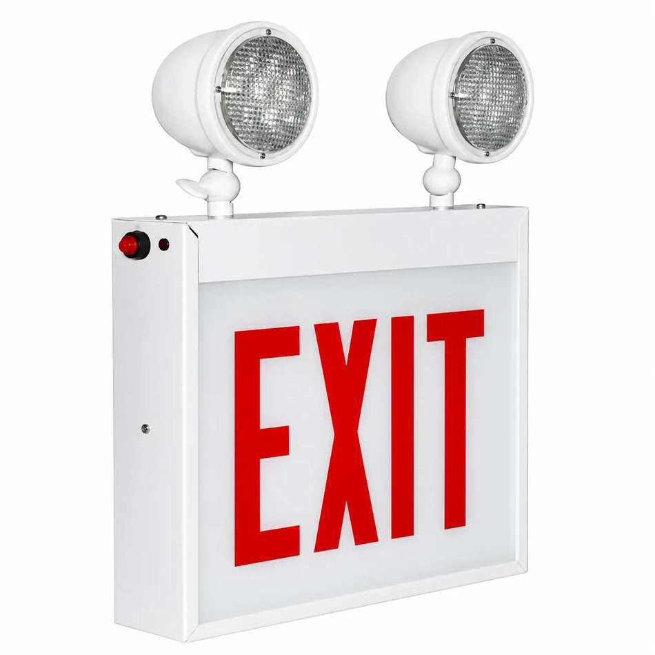 Chicago Combination Exit Sign with LED Lamps - UL Listed, side view