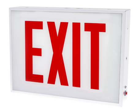 Chicago Steel Exit Sign NO Arrows with battery 