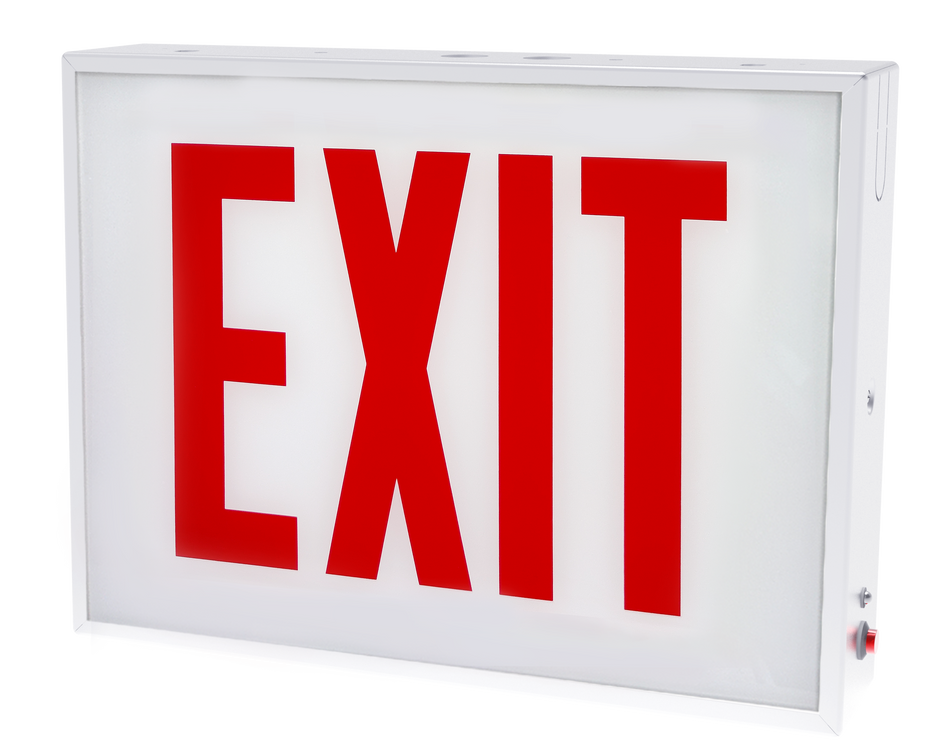 Chicago Steel Exit Sign NO Arrows with battery 