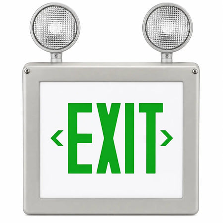 Class 1 Div 2 Exit Sign Combo - Hazardous Environments- Explosion Proof, front view, green