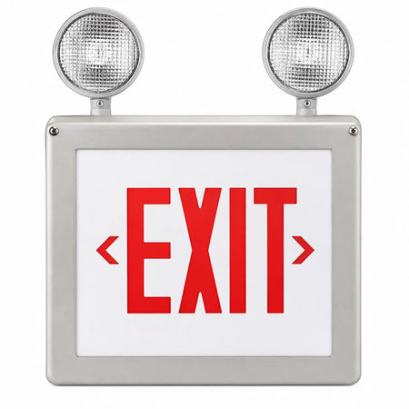 Class 1 Div 2 Exit Sign Combo - Hazardous Environments- Explosion Proof, front view, red