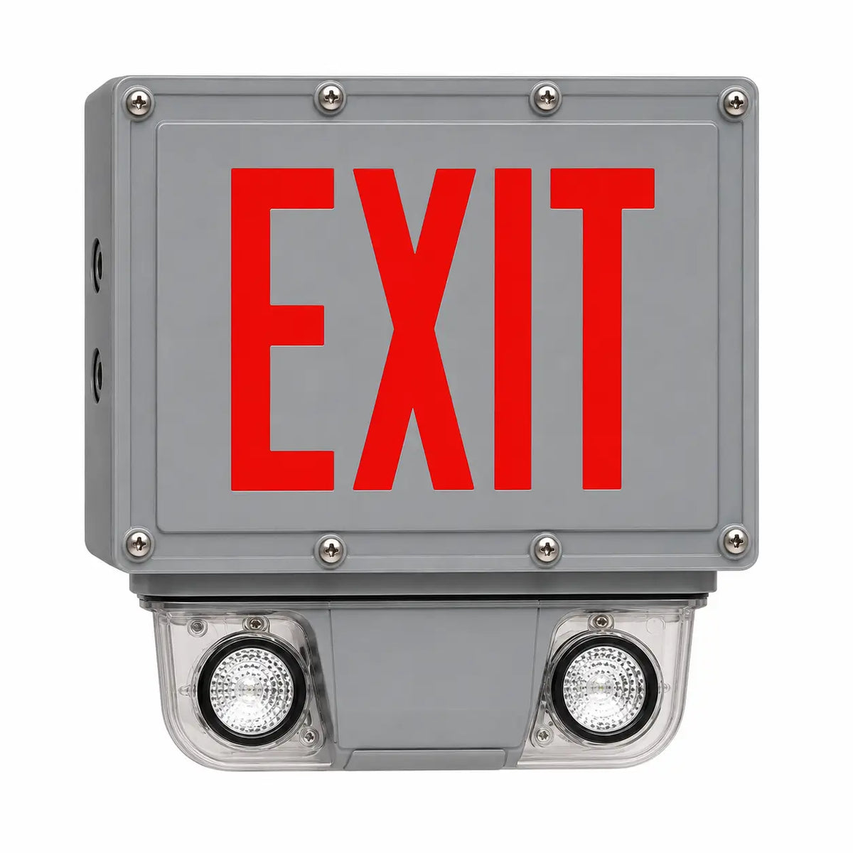 Class 1 Div 2 Hazardous Location Combo Exit Sign - Explosion Proof, front view