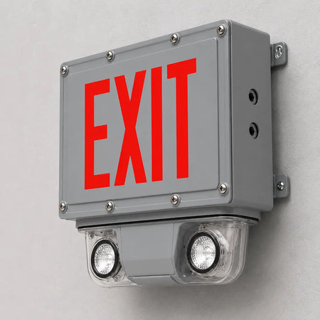 Class 1 Div 2 Hazardous Location Combo Exit Sign - Explosion Proof, wall mounted view