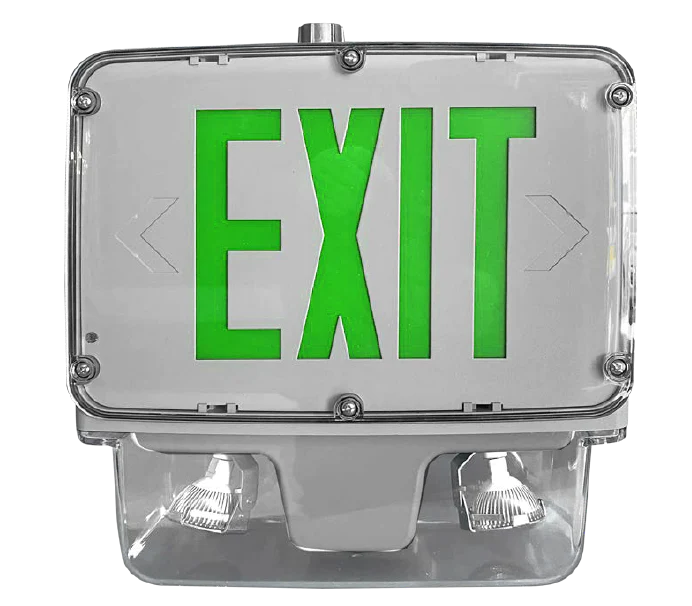 Class 1 Div 2 Combination exit signs with light - Green LED 