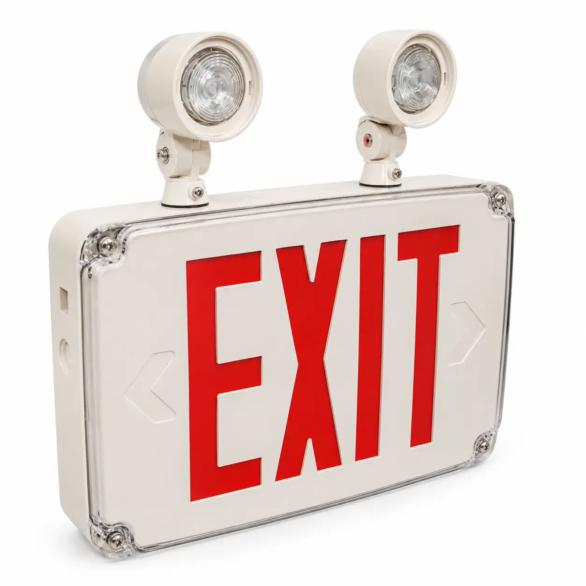 Cold Weather Exit Sign Combo With Battery Heater -4 Fahrenheit, left angle