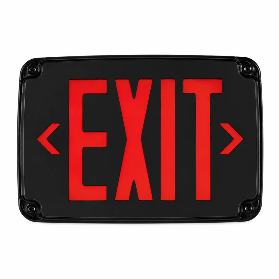 Cold Weather Exit Sign LED Exit Sign Battery Heater with Black Housing - Universal Mount -4°F to 122°F