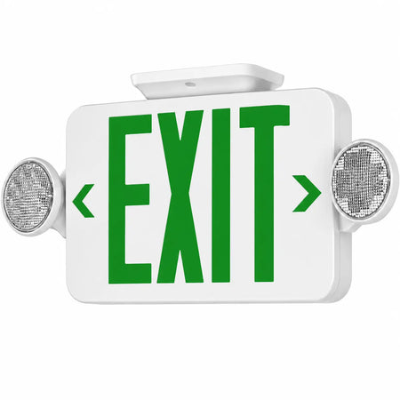 Compact Combination All Green LED Exit Sign - Remote Capable - Case of 6, ceiling mounting