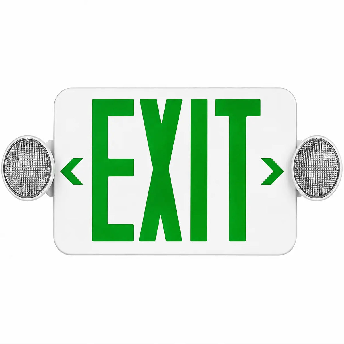 Compact Combination All Green LED Exit Sign - Remote Capable - Case of 6, front view