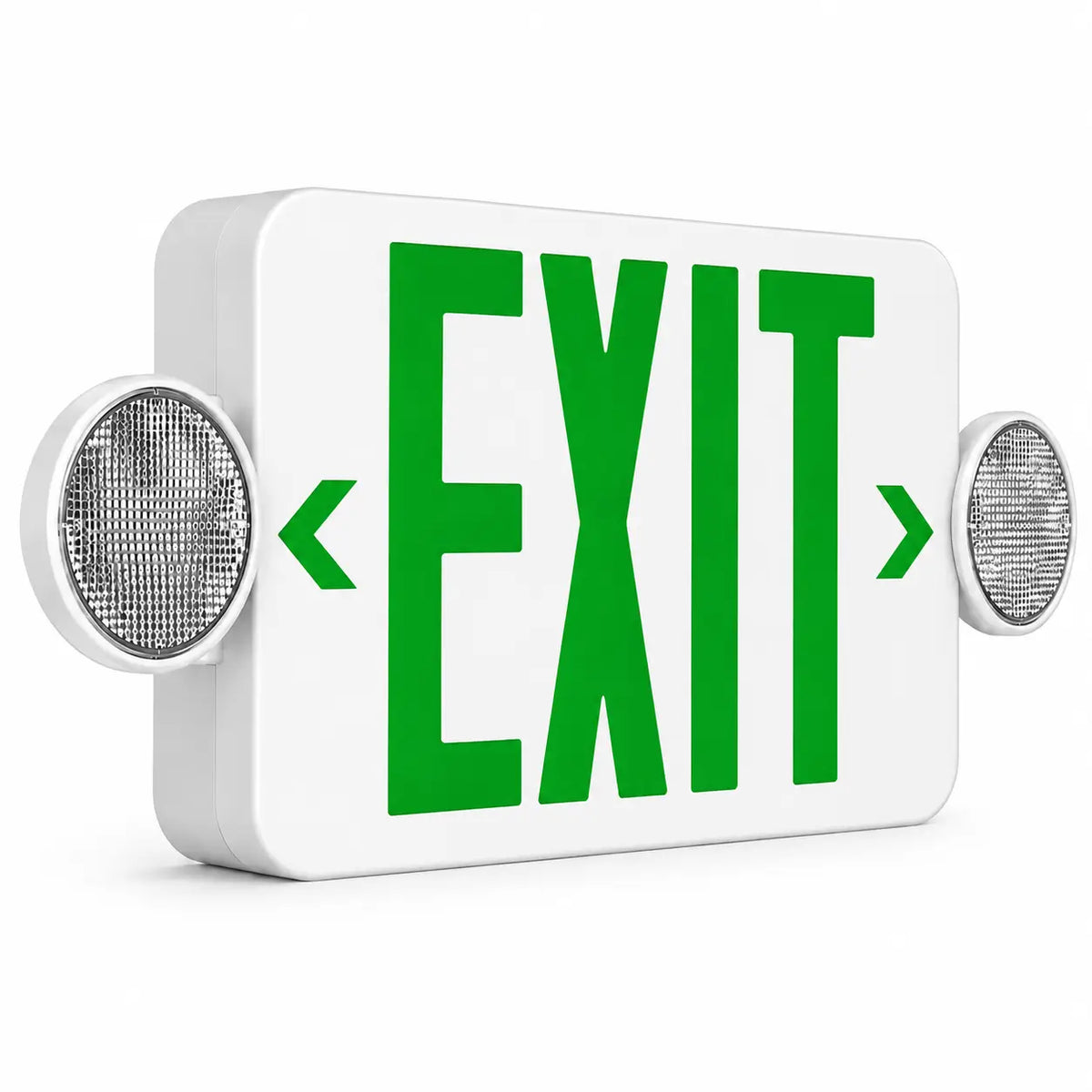 Compact Combination All Green LED Exit Sign - Remote Capable - Case of 6, side view