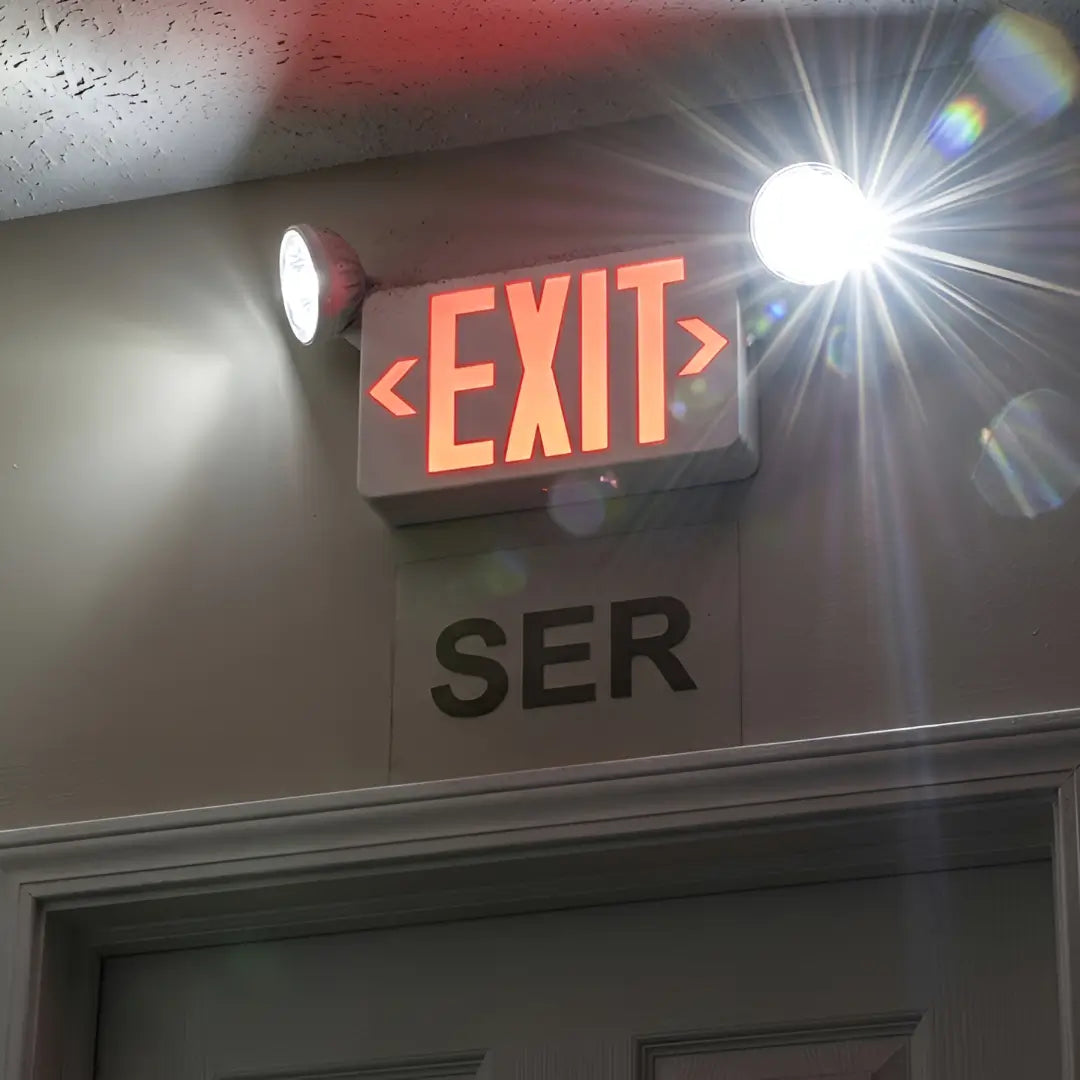 Compact Combo Exit Sign with Fully Adjustable LED 1 Watt Lamps