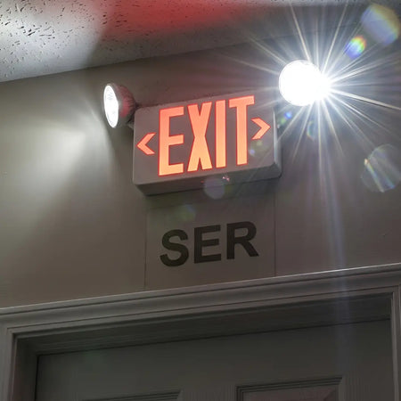 Compact Combo Exit Sign with Fully Adjustable LED 1 Watt Lamps