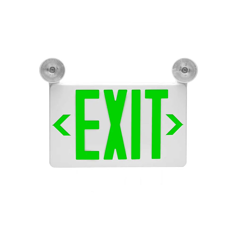 Compact Combo Exit Sign with Fully Adjustable LED 1 Watt Lamps