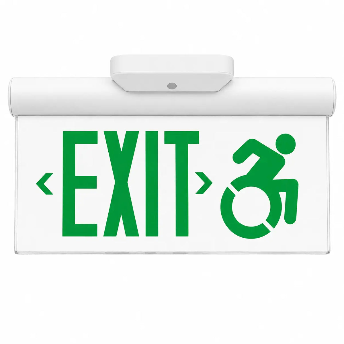 Connecticut Approved Edge Lit Exit Sign - Surface Wheelchair Accessible - Code Approved, green