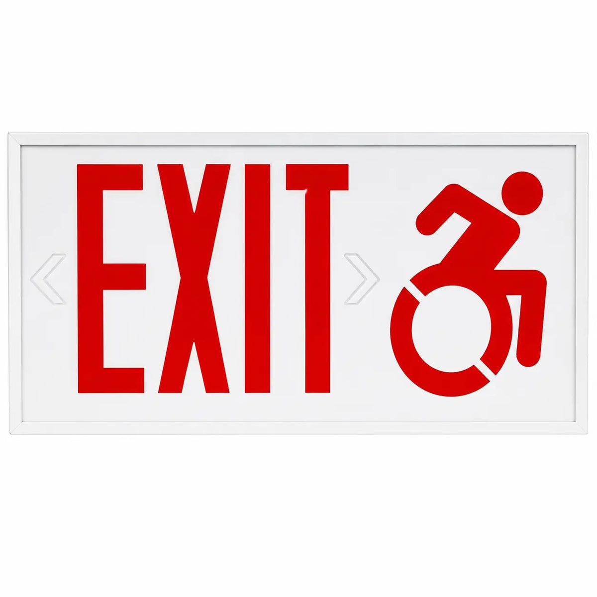 Connecticut Approved Exit Sign Aluminum - Wheelchair Symbol Accessible - Code Approved, front view