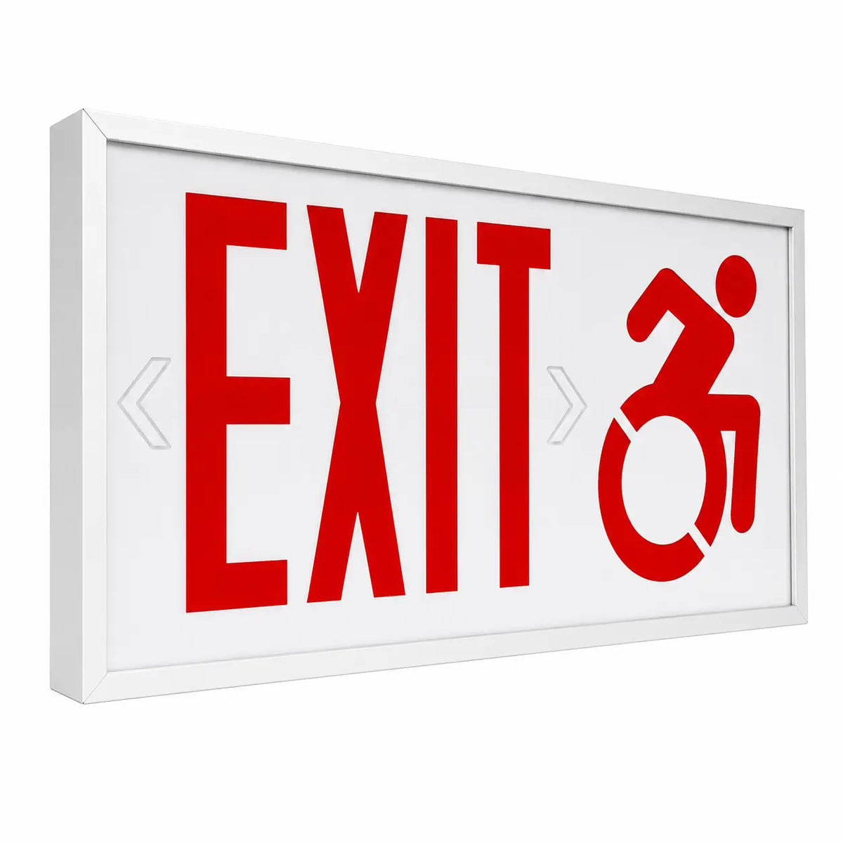 Connecticut Approved Exit Sign Aluminum - Wheelchair Symbol Accessible - Code Approved, side view