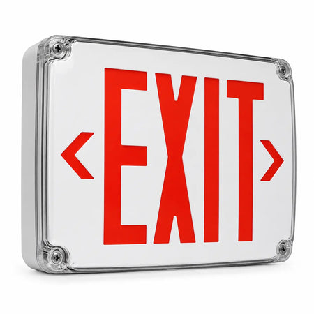 Custom Face Outdoor Cold Weather Exit Sign LED Exit Sign Battery -4 F, left angle view