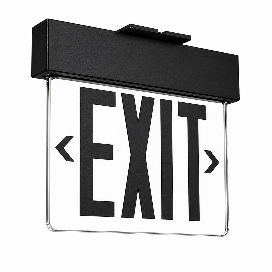 Modern Designer edge lit exit sign 