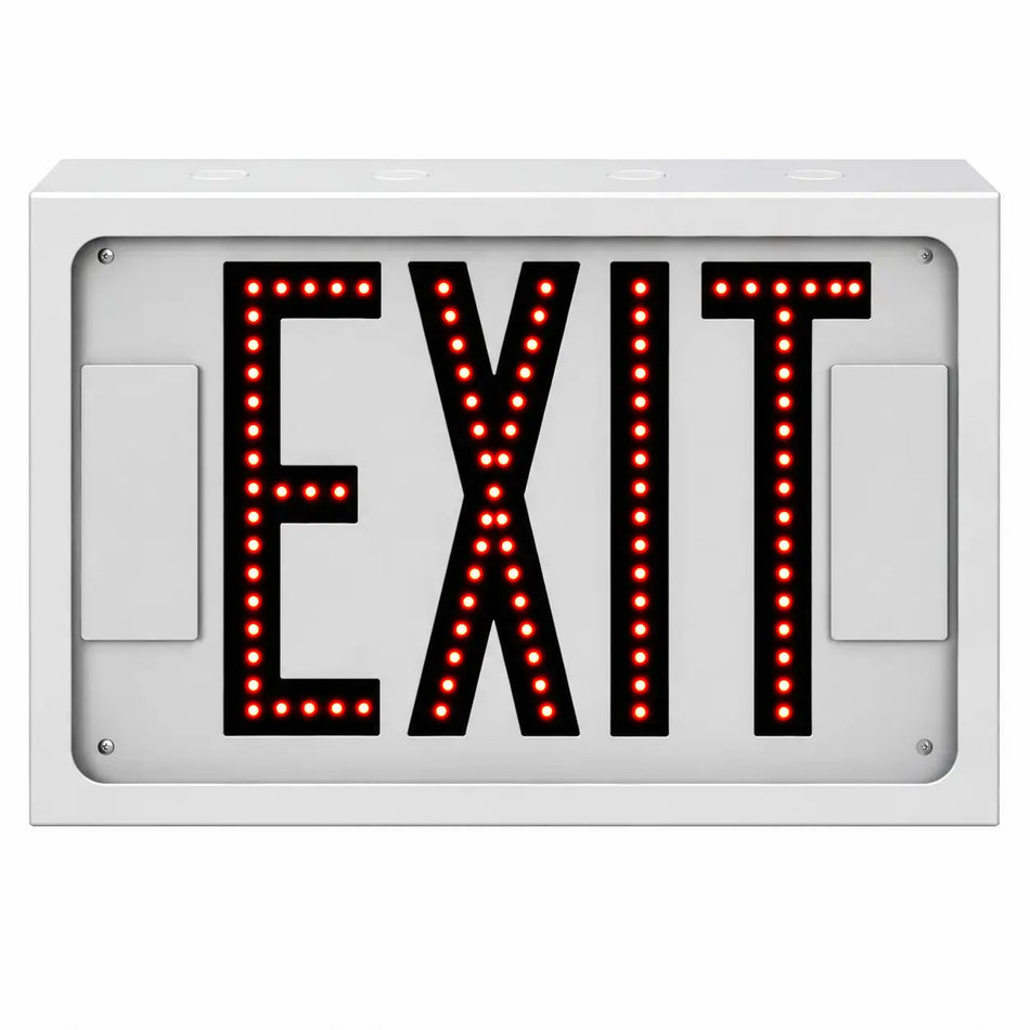Direct-View Steel Exit Sign With Individual LEDs - 600E- USA, front view