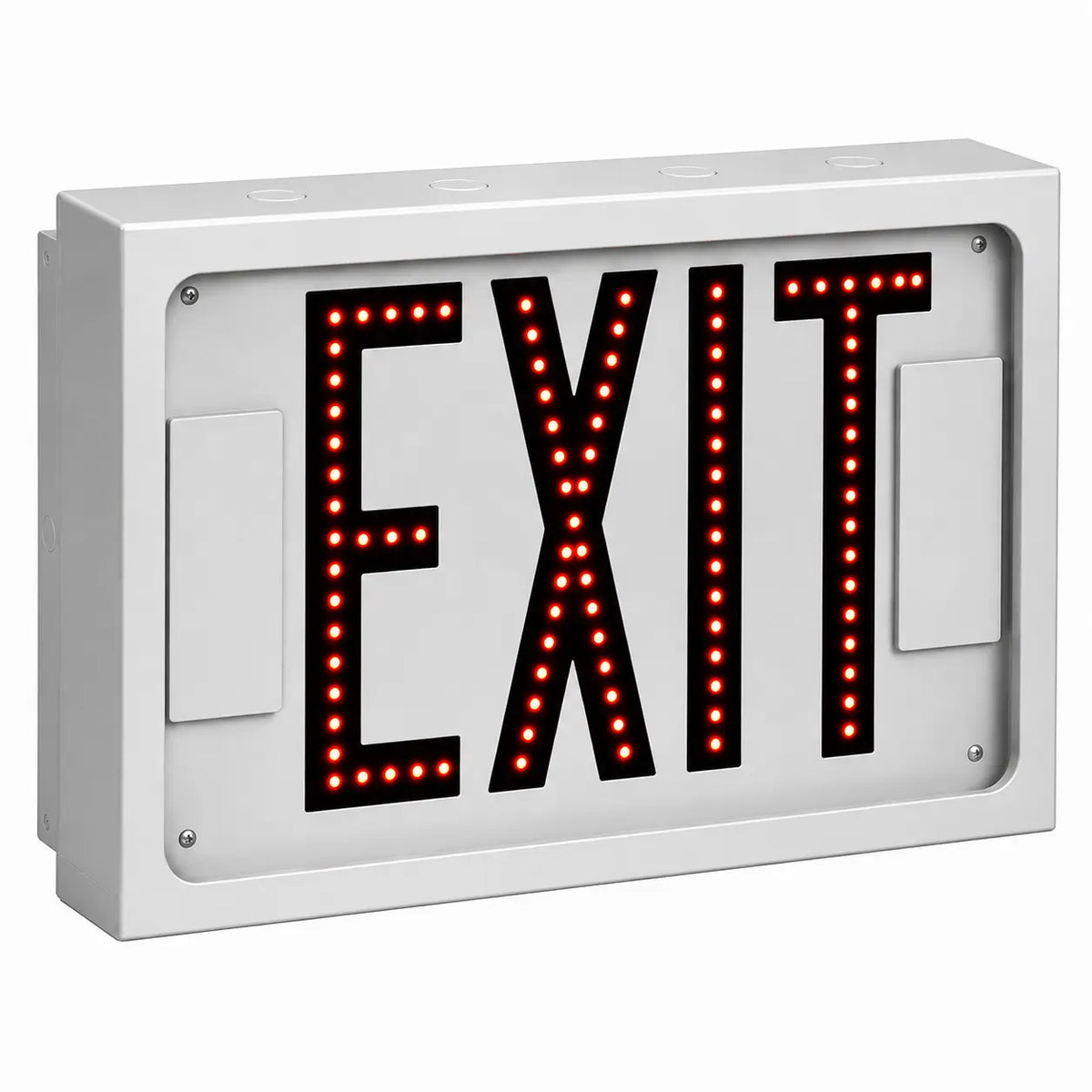 Direct-View Steel Exit Sign With Individual LEDs - 600E- USA, side view