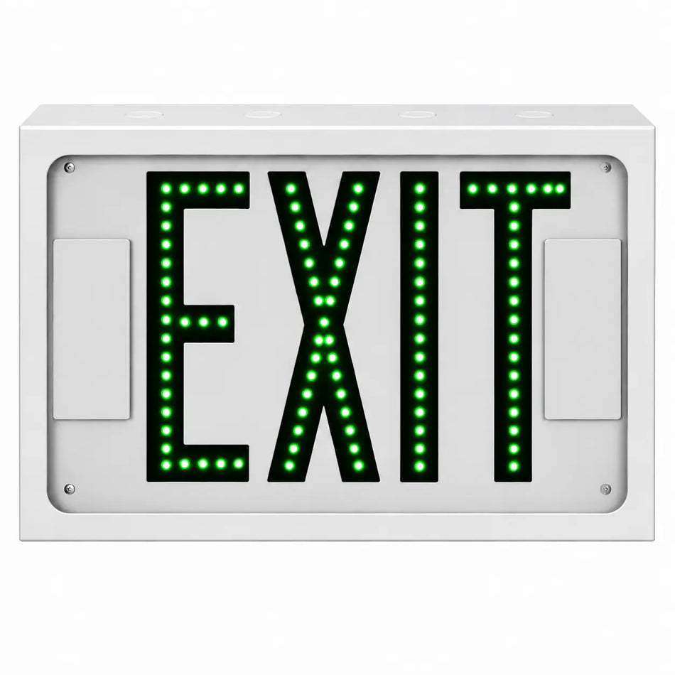 Direct-View Steel Exit Sign with Individual LEDs - USA, front view