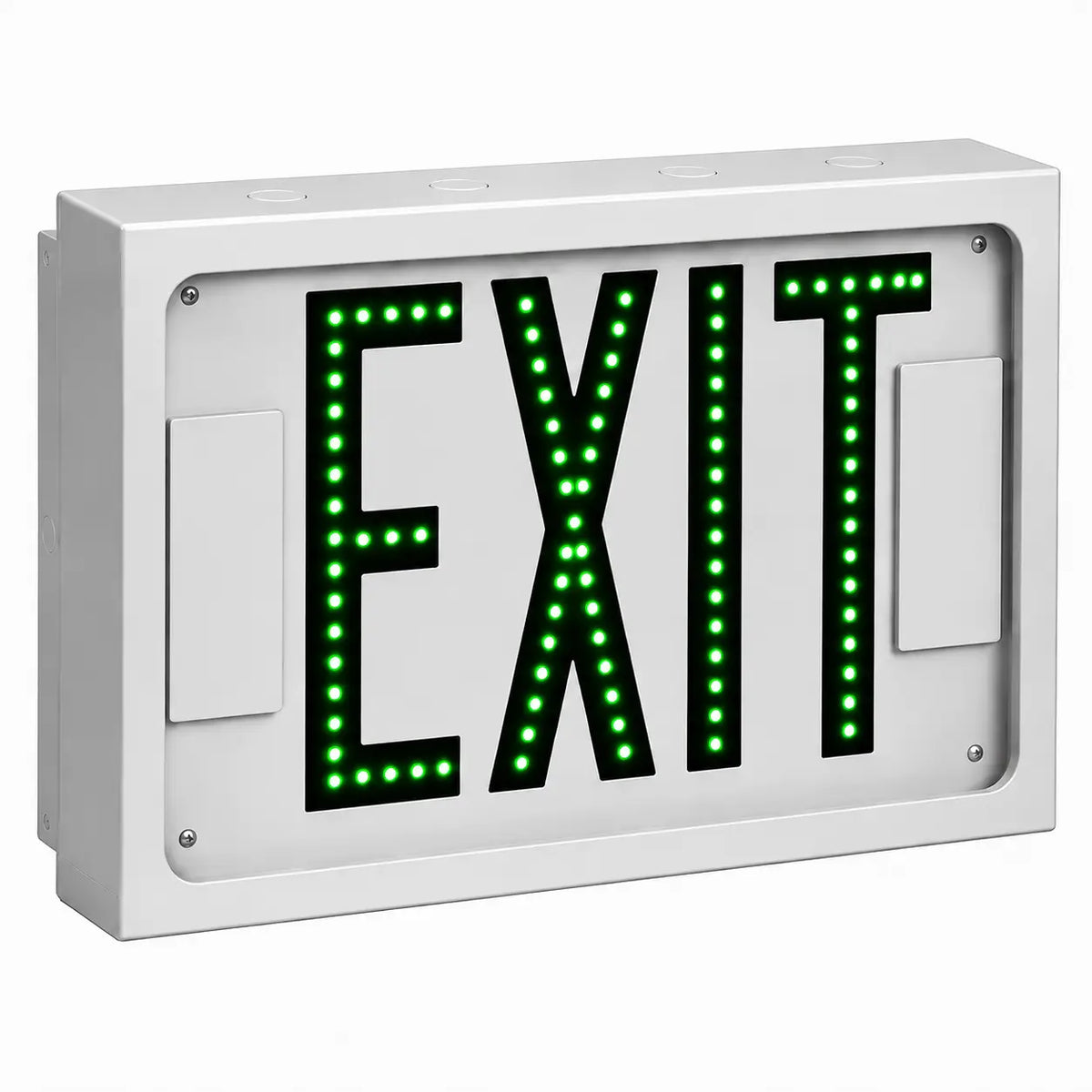 Direct-View Steel Exit Sign with Individual LEDs - USA, side view