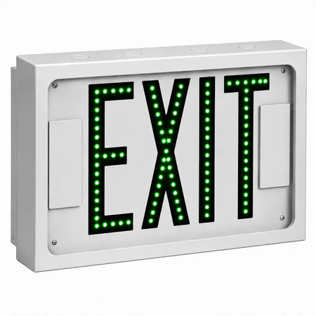 Direct-View Steel Exit Sign with Individual LEDs - USA, side view