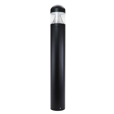 Round LED bollard light with lumen and Kelvin field selectable options for commercial outdoor lighting