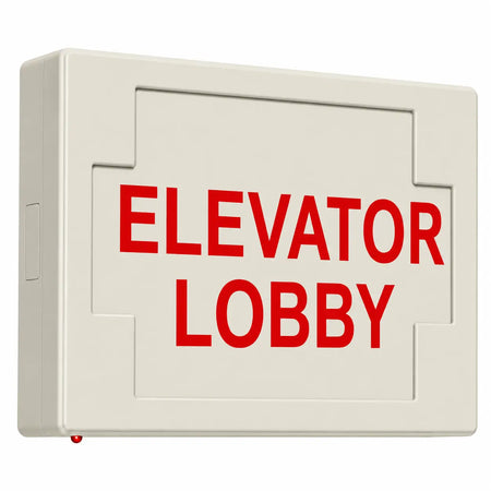 ELEVATOR LOBBY SIGN - LED - UNIVERSAL MOUNT - BATTERY, side view