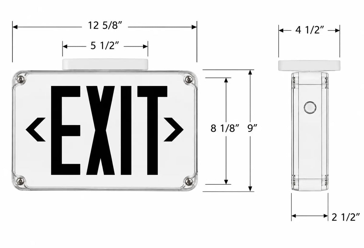 Exterior exit sign dimensions cc
