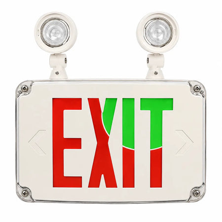 Exterior Rated Wet-Location Exit Signs Emergency Light- RED / Green Selectable