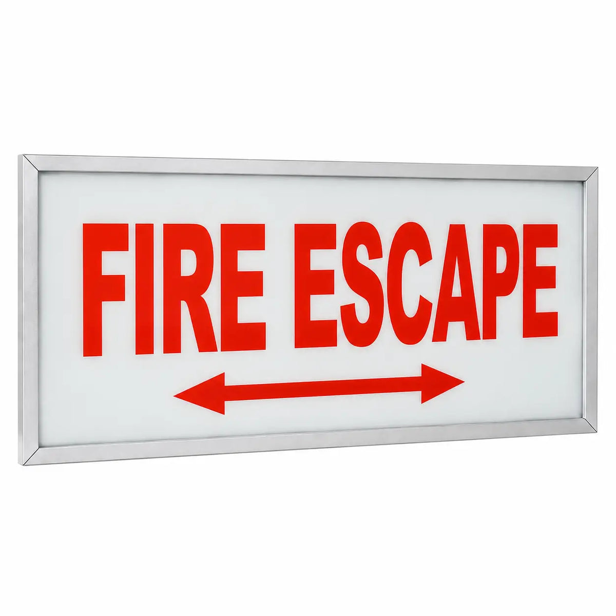 Fire Escape Exit Sign -Chicago Approved- Battery- Made in USA, both arrows