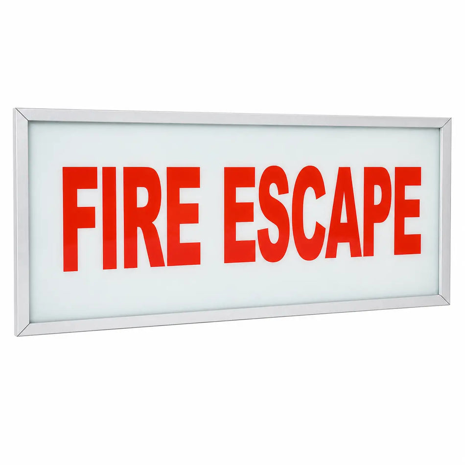 Fire Escape Exit Sign -Chicago Approved- Battery- Made in USA, no arrow