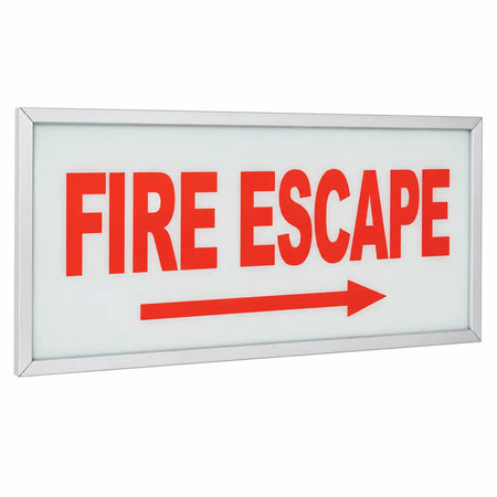 Fire Escape Exit Sign -Chicago Approved- Battery- Made in USA, right arrow