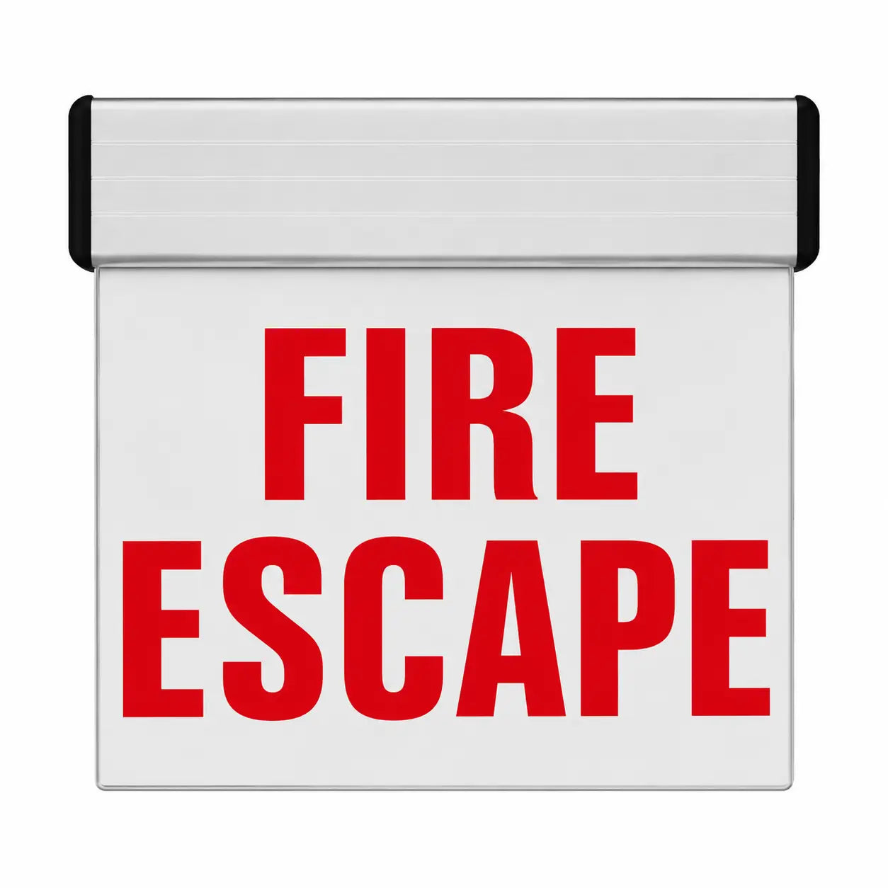 FIRE ESCAPE SIGN Edge lit - Chicago Approved, front view