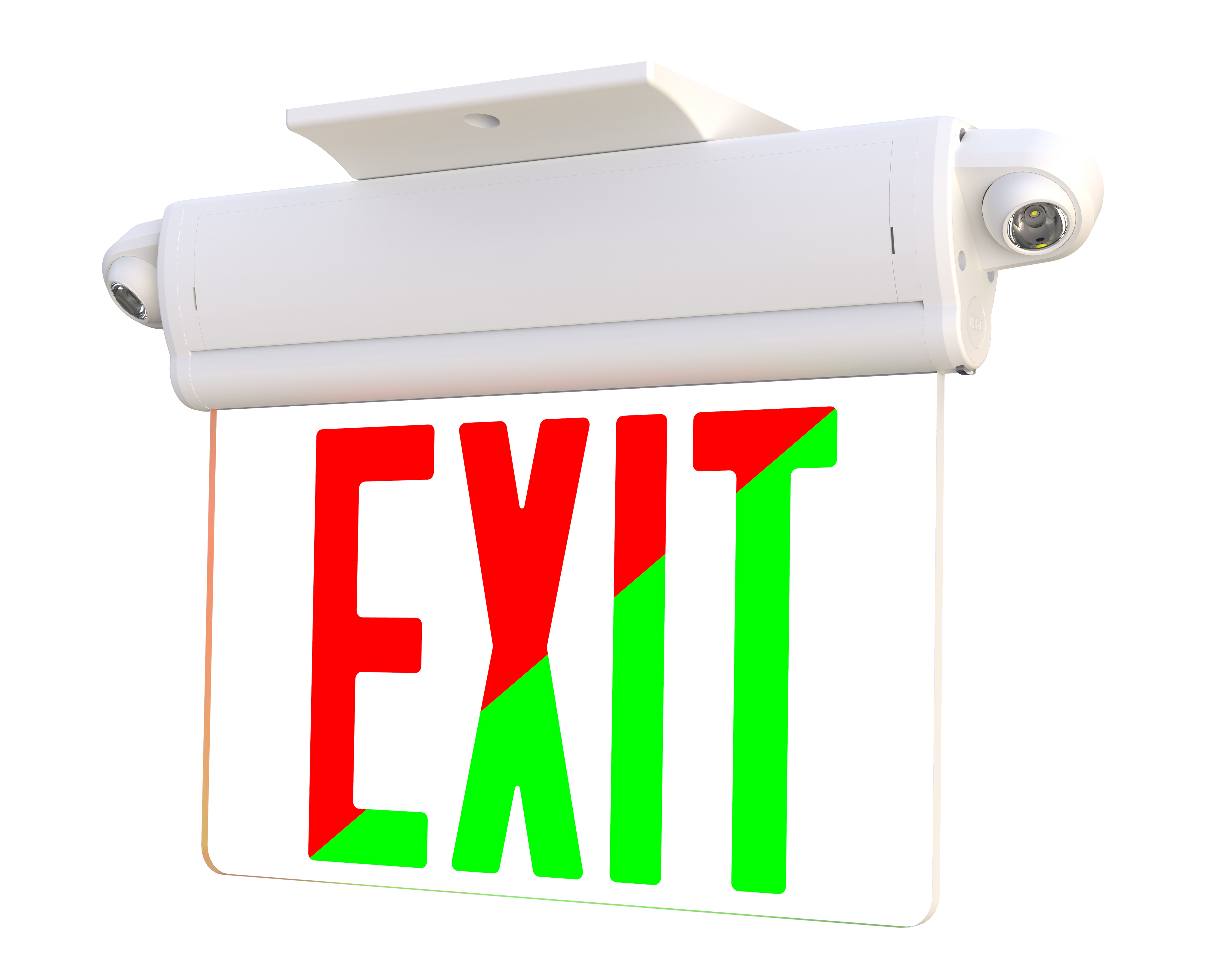 glass panel exit with emergency lights 
