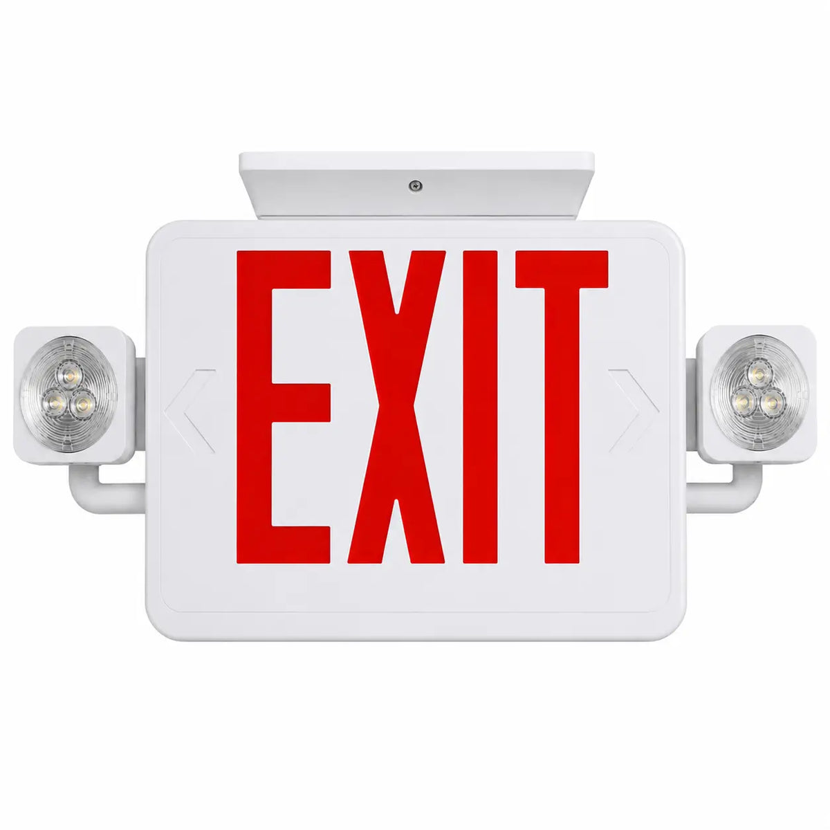 High Wattage Combo Exit Sign with Emergency Lights 1.5 Watts - 5 Yr Warranty, ceiling mount view